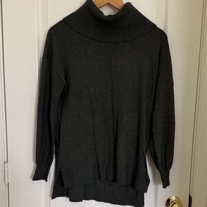 LOFT Olive Green Cowl Neck Tunic Sweater